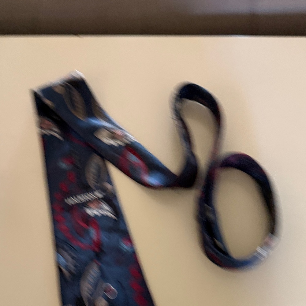 Halston Navy Tie with Red and Cream Paisley